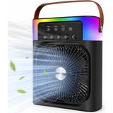 USB Şarjlı Masaüstü Sprey Fan Taşınabilir Serinletici Rgb Işıklı Mini Klima - Beyaz - Belirtilmemiş