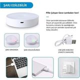USB Şarjlı Mıknatıslı Hareket Sensörlü Gece Lambası, Koridor, Dolap Içi Aydınlatma Lambası - Beyaz