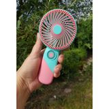 Usb Şarjlı Mini El Fanı Taşınabilir Vantilatör 3 Kademeli Sessiz Fan Telefon Tutuculu Pembe