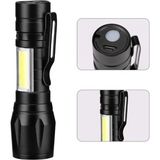 USB Şarjlı Mini El Feneri – Ultra Güçlü LED Fener, 3 Modlu Işık, Metal Kasa, Klipsli Taşınabilir Aydınlatma, Kutulu Cep Feneri, Şarj Kablosu Dahil - 0,5