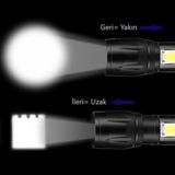 USB Şarjlı Mini El Feneri – Ultra Güçlü LED Fener, 3 Modlu Işık, Metal Kasa, Klipsli Taşınabilir Aydınlatma, Kutulu Cep Feneri, Şarj Kablosu Dahil - Çok Renkli - Standart