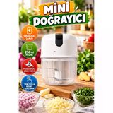 Usb Şarjlı Mini Elektrikli Doğrayıcı – 250 Ml Hazne, 1300 Mah Batarya, Paslanmaz Çelik Bıçak