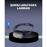 USB Şarjlı Mini LED Kafa Feneri 50M Odak 150M Geniş Aydınlatm ( Lisinya )