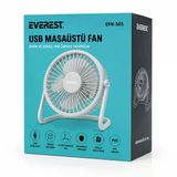 Usb Şarjlı - Pvc Gövde 14.5X14.1cm Masa Üstü Fan - Vantilatör Efn-505 (5570)