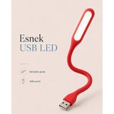 USB Taşınabilir Esnek LED Lamba - 360 Derece Ayarlanabilir Pratik Okuma ve Gece Lambası Kırmızı