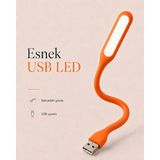 USB Taşınabilir Esnek LED Lamba - 360 Derece Ayarlanabilir Pratik Okuma ve Gece Lambası Turuncu