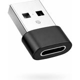 USB To Type-C Dönüştürücü/çevirici, 3A Hızlı Şarj ve Veri Aktarımı, Otg, Mini Boy Siyah, Iphone ve Dizüstü Bilgisayar Uyumlu Carplay, Android Auto Uyumlu