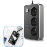 USB Type-C Priz Dönüştürücü Şarj Adaptörü Priz-2 Usb-1 Type-C 2 M Kablo Girişli Çoklu Fiş 2500W - Çok Renkli - Standart