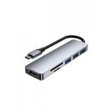 Usb Type C To 4K 30Hz Hdmi Kablosu Sd Tf Kart Okuyucu Usb 3 0 Coklayici Hub Cevirici Kablo