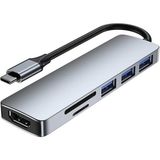 USB Type-C To 4K@30Hz HDMI Kablosu + Kart Okuyucu + Usb3.0 Çoklayıcı Hub Çevirici Dönüştürücü Kablo