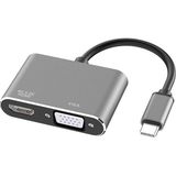 USB Type C To HDMI VGA 3.1 4K Çevirici Dönüştürücü Adaptör - Çok Renkli