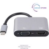 USB Type C To HDMI VGA 3.1 Çevirici Dönüştürücü Kablo Adaptör