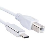 USB Type-C - Usb-B Yazıcı Kablosu, 1 Metre, Yüksek Hızlı Veri Aktarımı, Beyaz