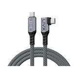 Usb4 Kablo 90 Derece Usb-C To Usb-C 40GBPS Veri Aktarım, 240W Pd Hızlı Şarj, 8K@60Hz Görüntü Desteği, Thunderbolt 3/4 ile Uyumlu, Örgülü Dayanıklı Şarj ve Data Kablosu Klv-Y (50, 50, Santimetre) - 1 GB - 00-Siyah - Beyaz - Option-1