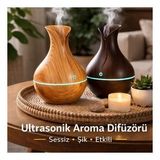 Usb’li Hava Nemlendirici Ultrasonik Buhar Makinesi – Sessiz Çalışma, LED Işıklı Ortam Nemlendirici (Kahverengi Açık)