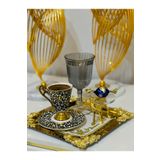 USD HOME 3 lü gold deve düz cam kahve yanı lokumluk şekerlik