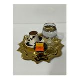 USD HOME 6 lı siyah gold ayaklı kahve yanı lokumluk drajelik