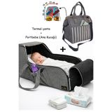 USF Portbebe Ana Kucağı Puset Bebek Taşıma Çantası Termal Termoslu Biberon, Mama, Beslenme Çantası