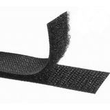 Usin 1 METRE 2 Cm Siyah Çift Taraflı Cırt Cırt Bant Çift Taraflı Amerikan Fermuarı (Yapışkansız) (1 metre)