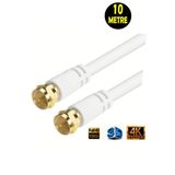 Usin 10 Metre Fabrikasyon Gold Uç F Konnektörlü Rg6/U4 Full Hd 3D 4K Anten Tv Çanak Uydu Lnb Kablosu