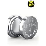 Usin 100 Adet Alkaline 189 V10Ga Lr54 Ag10 Sr Lr 1130 389 Düğme Pil (Terazi-Saat-Baskül Pili)