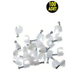 usin 100 ADET NO 1 Beton Çivili Kablo Tutucusu Kroşe -4X6 MM Kordon Kablo Kroşesi