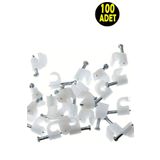 usin 100 ADET NO 4 Beton Çivili Kablo Tutucusu Kroşe - 2*4 Antigron NYM TTR Kablo Kroşesi