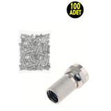 usin 100 ADET TV Uydu Anten Kablosu Ucu RG6/U4 18MM Standart F Konnektör Konektör