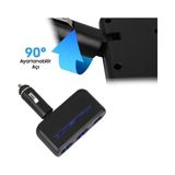 Usin 12/24V Çift USB Araç Şarj Cihazı, 120W Çift Çakmak Çoklayıcı, Siyah - 001-Renkli