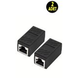 Usin 2 Adet A Kalite Rj45 Cat5 Cat6 Ethernet Internet Kablosu Uzatıcısı Dişi Dişi Birleştirici Ara Aparat