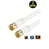 Usin 2 Metre Fabrikasyon Gold Uç F Konnektörlü Rg6/U4 Full Hd 3D 4K Anten Tv Çanak Uydu Lnb Kablosu