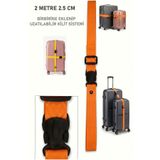 usin 2 METRE Turuncu Valiz Çanta Bavul Bagaj Valiz Birleştirme Bağlama Askısı Kemeri Kayışı Organizeri 2,5 cm EN