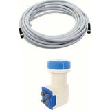 Usin 20 Metre Uydu Kablosu + Dörtlü Çıkış Çanak Uydu 4K Full Hd 3D Lnb (4 Lü Quad Lnb)