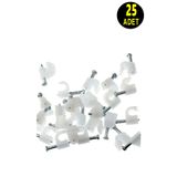 usin 25 ADET NO 4 Beton Çivili Kablo Tutucusu Kroşe - 2*4 Antigron NYM TTR Kablo Kroşesi