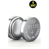 usin 4 ADET Alkaline 189 V10GA LR54 AG10 SR LR 1130 389 Düğme Pil (Terazi-Saat-Baskül Pili)
