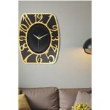 Usin Hediyelik Dekoratif Ahşap Görünümlü Dikdörtgen Salon Büro İş yeri Mutfak Duvar Saati 35 * 30 CM (SİYAH)