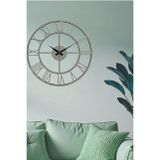 Usin Hediyelik Dekoratif Yuvarlak Kapaksız Roma Rakamlı Salon Büro Ofis Mutfak Duvar Saati 38 * 38 CM (KROM)