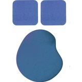 Usin Oval Kum Desen Bilek Destekli Mouse Pad + 2 Adet Kupa Fincan Bardak Altlığı Altlık Set (mavi)
