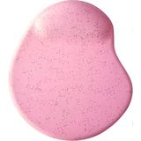 Usin Oval Pembe Kum Desen Bilek Destekli Kaymaz Taban Bilgisayar Mouse Pad 23 cm x 20 cm