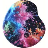 Usin Oval Renkli Köpükler Desenli Bilek Destekli Kaymaz Taban Bilgisayar Notebook Mouse Pad -Mausa Pad