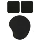 usin Oval Siyah Düz Renk Bilek Destekli Mouse Pad + 2 Adet Siyah Kupa Fincan Bardak Altlığı Altlık Set