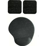Usin Oval Siyah Kum Desen Bilek Destekli Mouse Pad + 2 Adet Siyah Kupa Fincan Bardak Altlığı Altlık Set