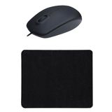 usin Siyah Mouse Pad + Kablolu Mouse Bilgisayar Faresi Notebook PC Windows XP 7 10 11 Mac Uyumlu Mause