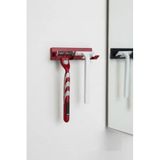 Usin Yapışkanlı Traş Bıçak Bıçağı 2 Jilet İçin Traş Bıçaklık 2li Jiletlik Banyo Organizer (kırmızı)