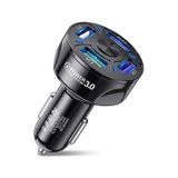 Uslion QC3.0 4 Port Çıkışlı Çoklu Usb Araç Şarj Aleti Siyah