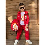 Uslu Kids Taraftar Çantalı Eşofman Takımı Kırmızı - 3 - 4 Yaş