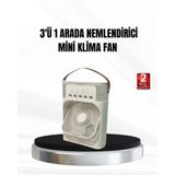 Uslucan Alışveriş 3’ü 1 Arada Mini Klima Fan USB Şarjlı, 7 Renk Gece Lambalı ve Nemlendirici