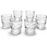 Uslucan Alışveriş 6'lı Kurukafa Şeffaf Cam Shot Bardağı Seti 9x8 cm - 9 x 8 cm