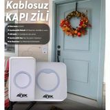 Uslucan Alışveriş Beyaz Kablosuz Su Geçirmez Kapı Zili