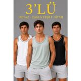 Uslucan Alışveriş Erkek 3’lü Kolsuz Sporcu Atlet Seti Yazlık Bisiklet Yakalı - Mint Yeşili, Siyah, Beyaz